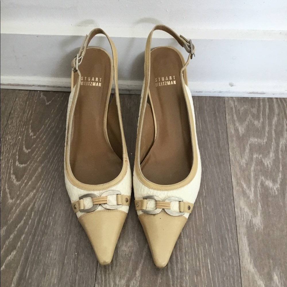 Stuart Weizman White/ Tan Heels Size 7.5 $80 - image 6